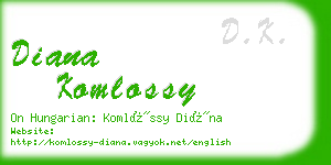 diana komlossy business card